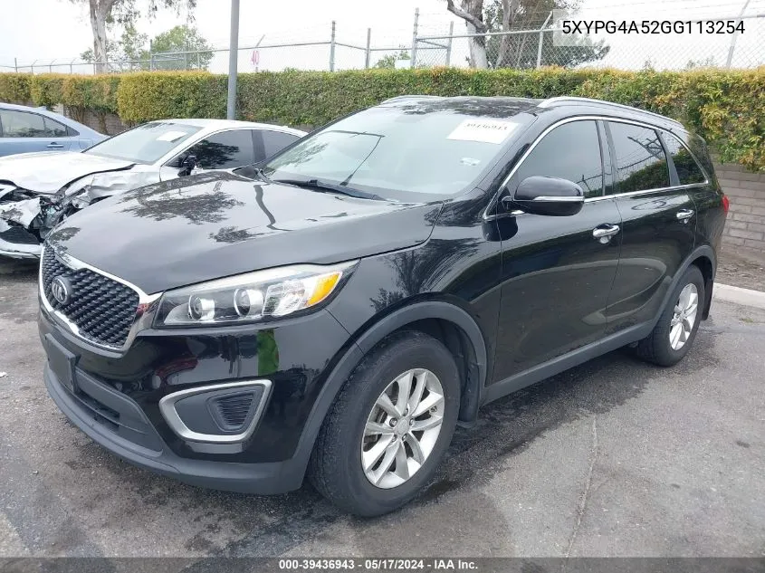 5XYPG4A52GG113254 2016 Kia Sorento 3.3L Lx