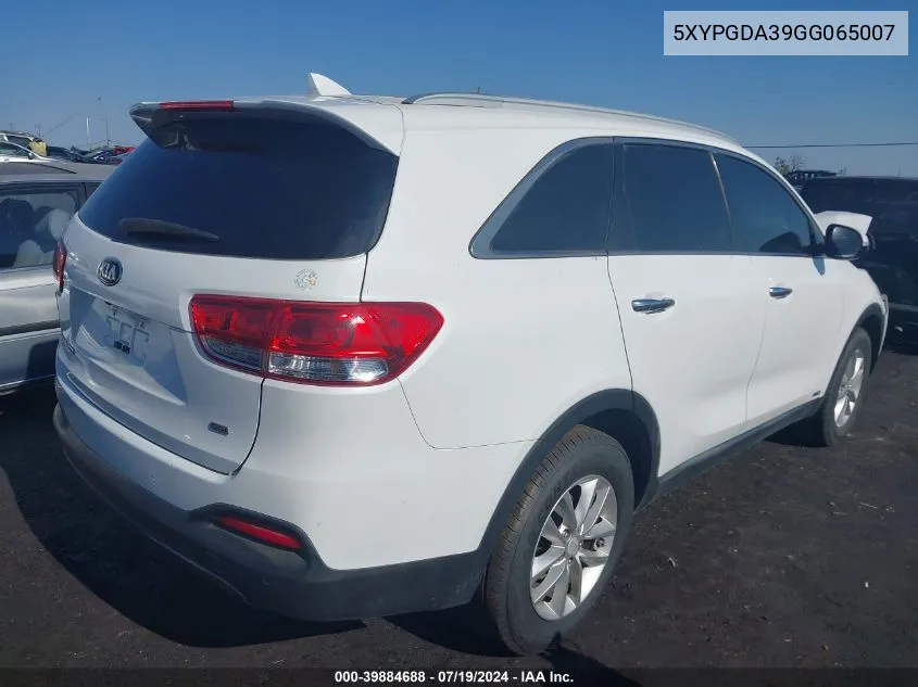 5XYPGDA39GG065007 2016 Kia Sorento 2.4L Lx