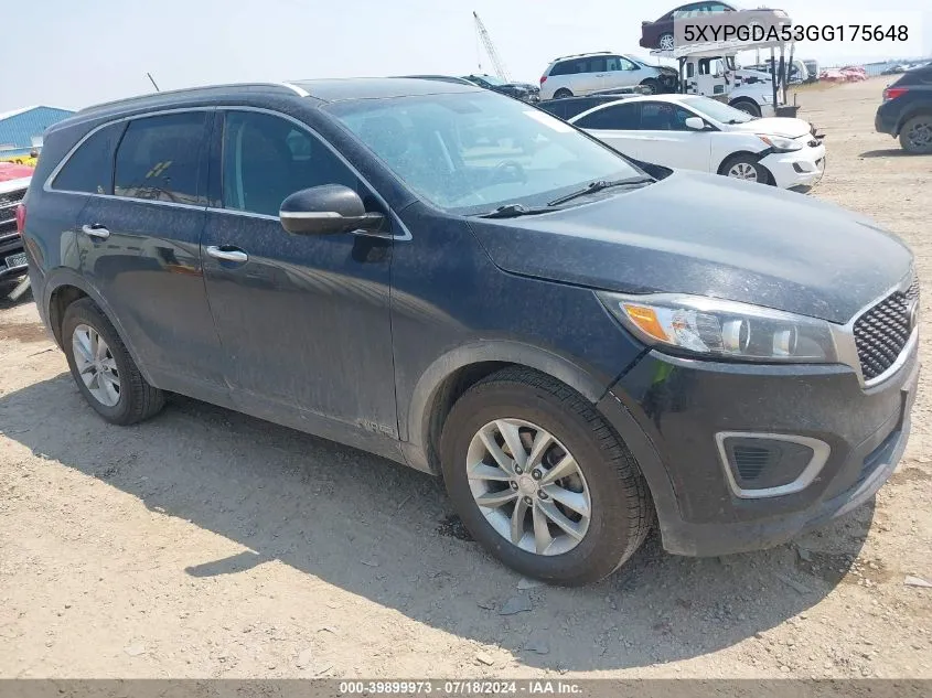 5XYPGDA53GG175648 2016 Kia Sorento 3.3L Lx