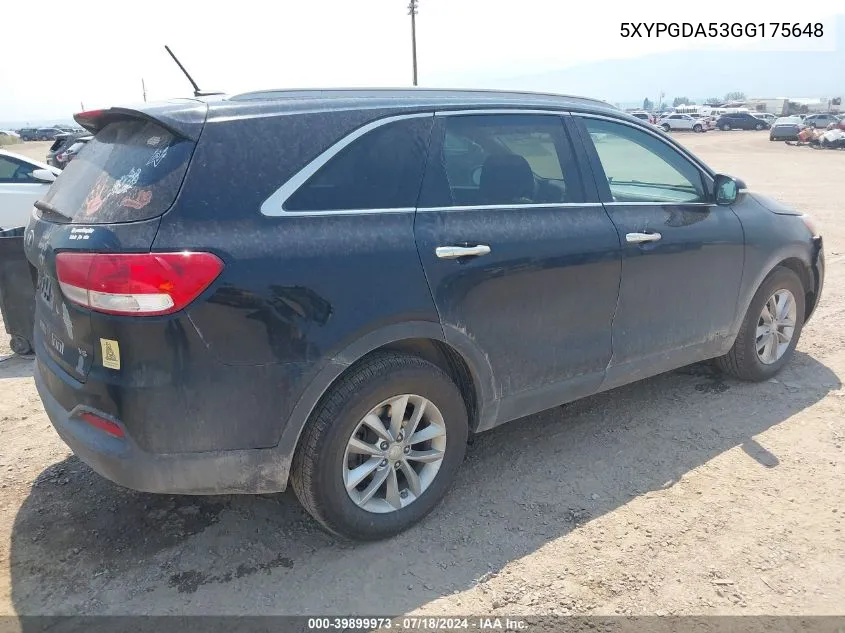 5XYPGDA53GG175648 2016 Kia Sorento 3.3L Lx