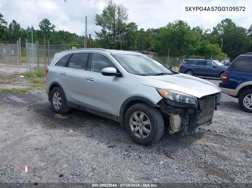 2016 Kia Sorento 3.3L Lx VIN: 5XYPG4A57GG109572 Lot: 39929644