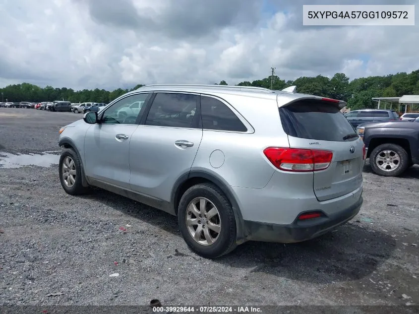 5XYPG4A57GG109572 2016 Kia Sorento 3.3L Lx