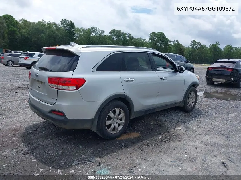 5XYPG4A57GG109572 2016 Kia Sorento 3.3L Lx