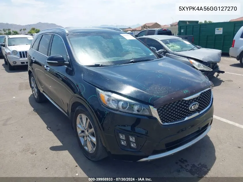 2016 Kia Sorento 3.3L Sxl VIN: 5XYPK4A56GG127270 Lot: 39958933