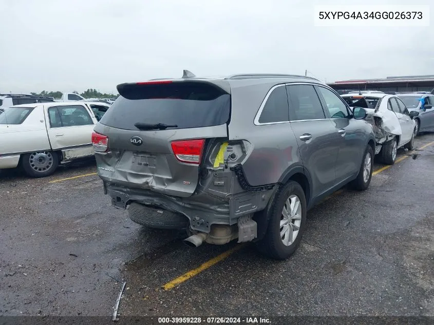 5XYPG4A34GG026373 2016 Kia Sorento Lx/L