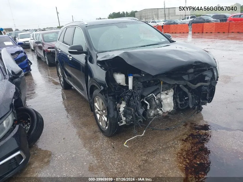 5XYPK4A56GG067040 2016 Kia Sorento 3.3L Sxl