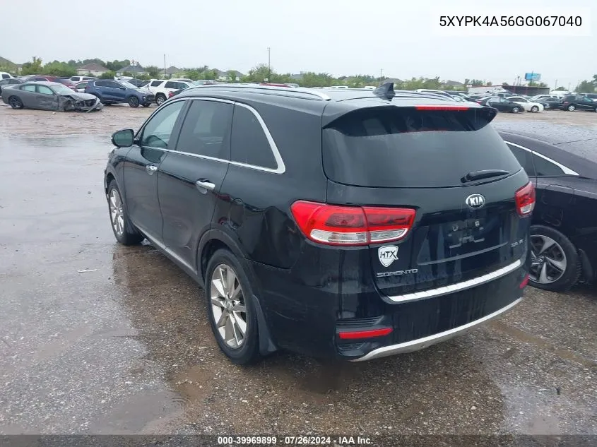 5XYPK4A56GG067040 2016 Kia Sorento 3.3L Sxl