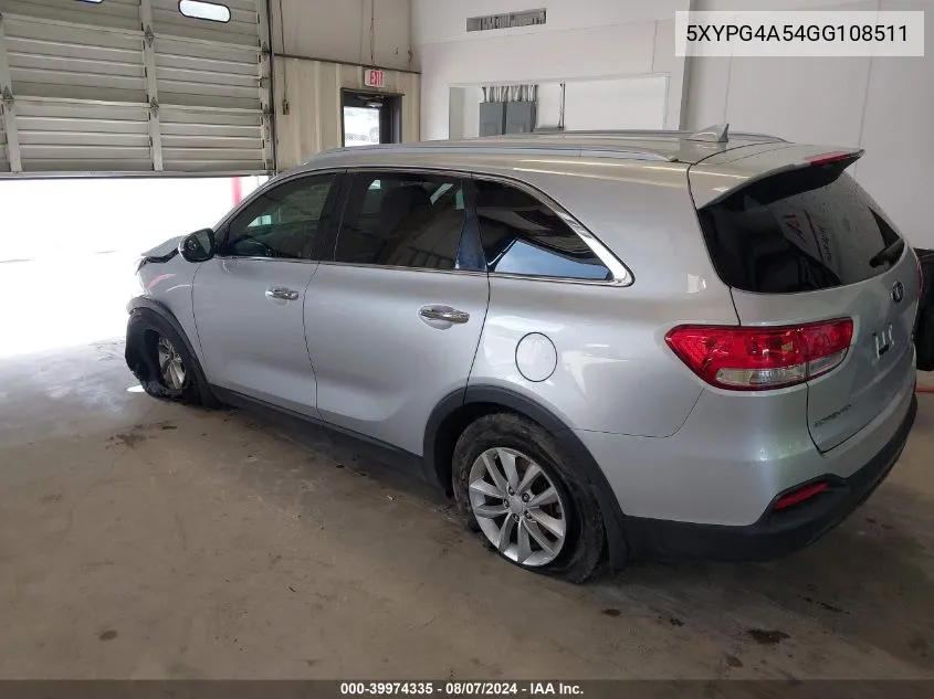 5XYPG4A54GG108511 2016 Kia Sorento 3.3L Lx