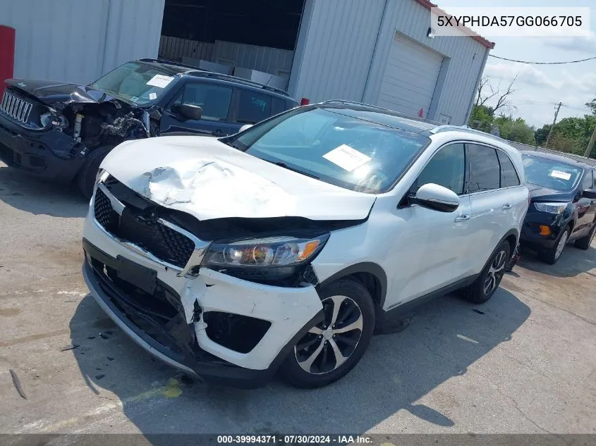 2016 Kia Sorento 3.3L Ex VIN: 5XYPHDA57GG066705 Lot: 39994371