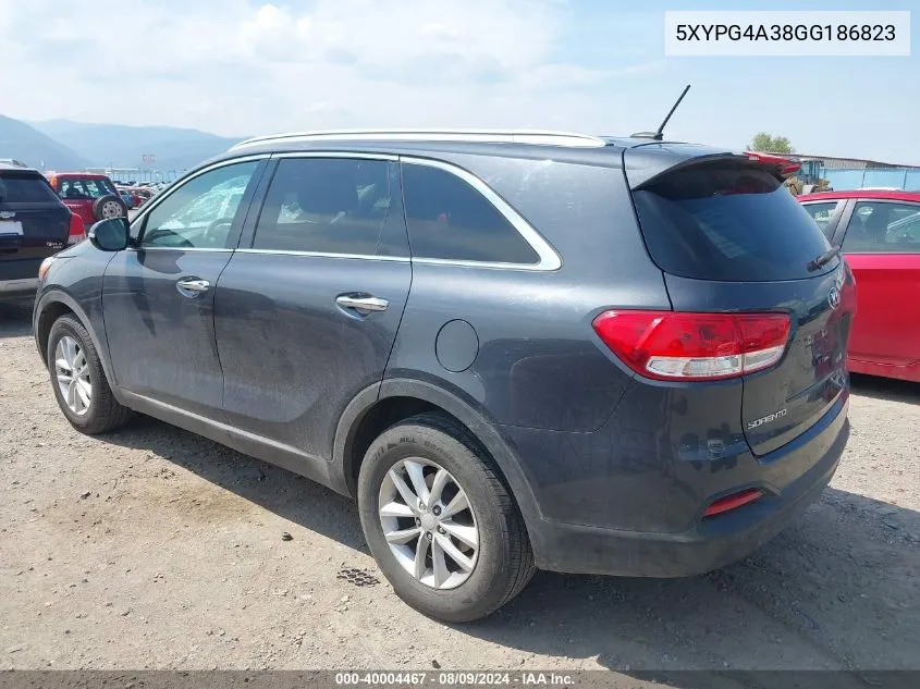 5XYPG4A38GG186823 2016 Kia Sorento 2.4L Lx