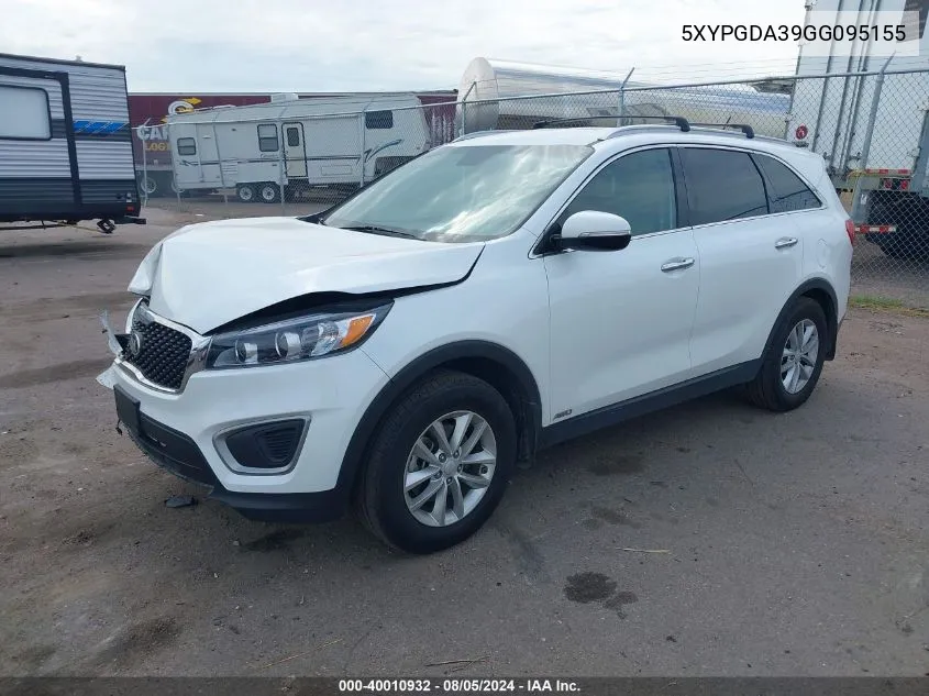 5XYPGDA39GG095155 2016 Kia Sorento 2.4L Lx