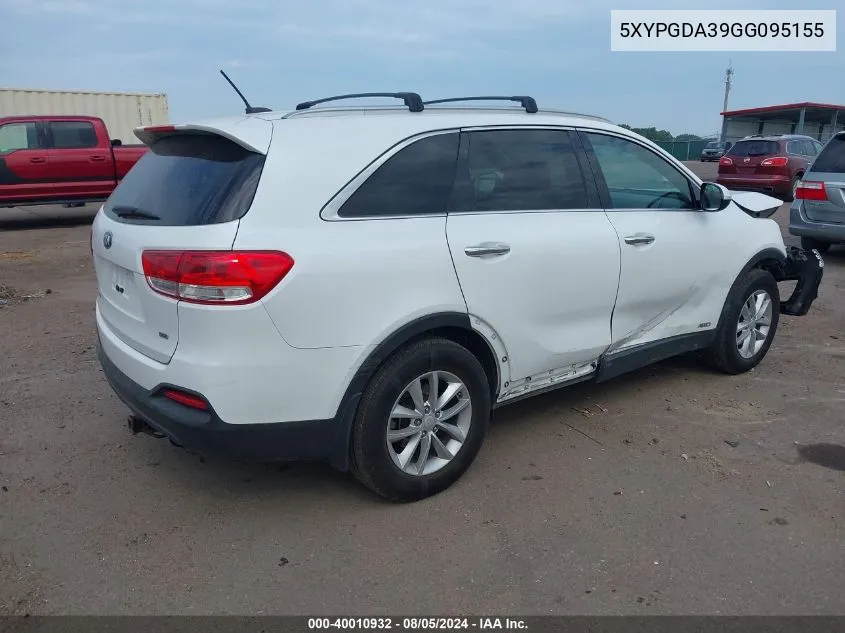 5XYPGDA39GG095155 2016 Kia Sorento 2.4L Lx