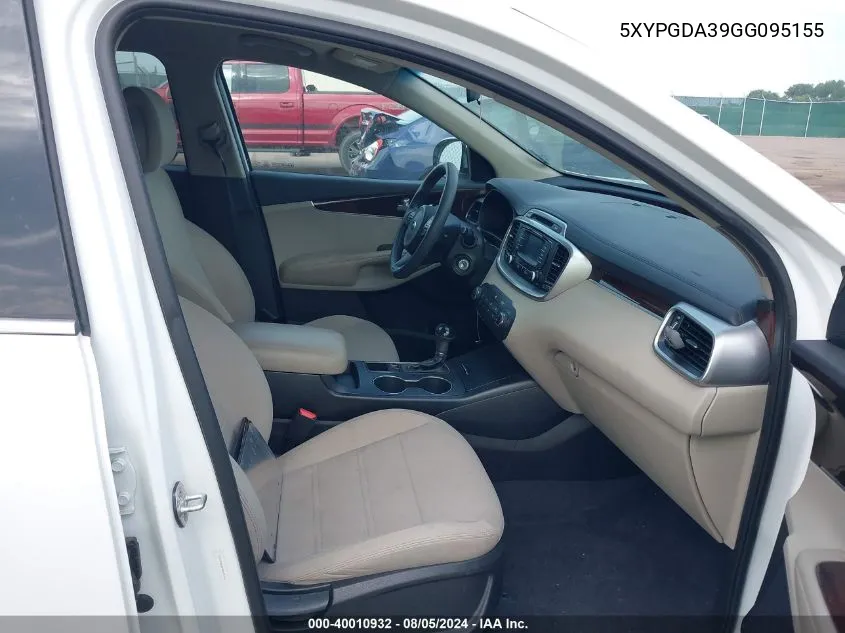 5XYPGDA39GG095155 2016 Kia Sorento 2.4L Lx