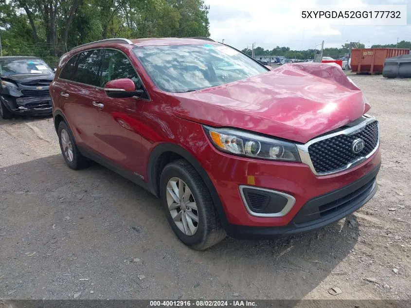 5XYPGDA52GG177732 2016 Kia Sorento 3.3L Lx