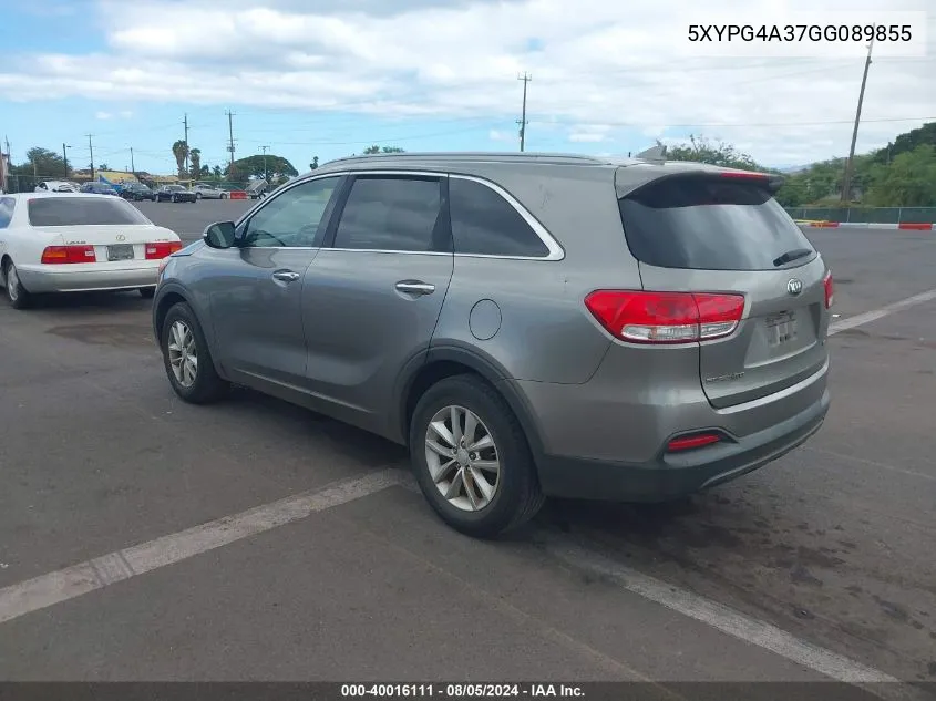 5XYPG4A37GG089855 2016 Kia Sorento 2.4L Lx