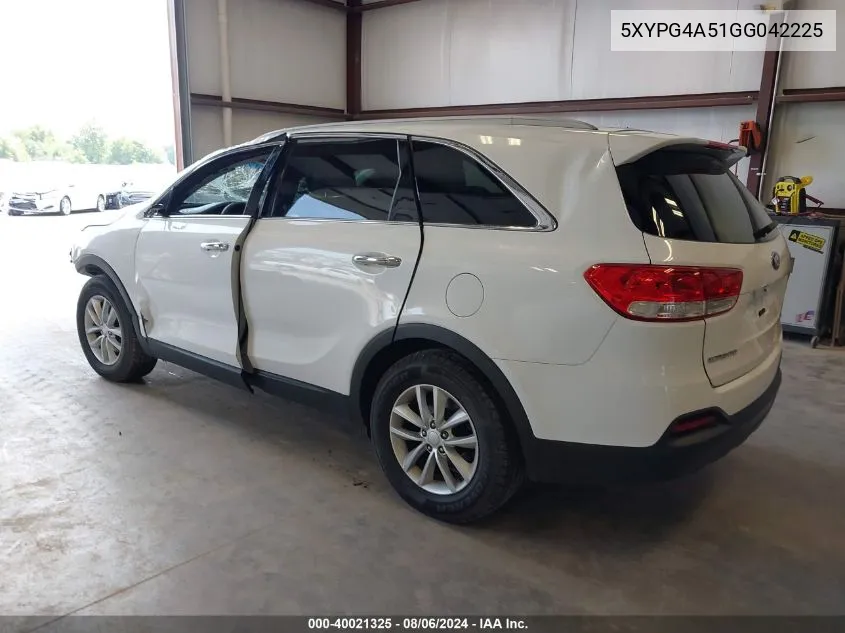 5XYPG4A51GG042225 2016 Kia Sorento 3.3L Lx