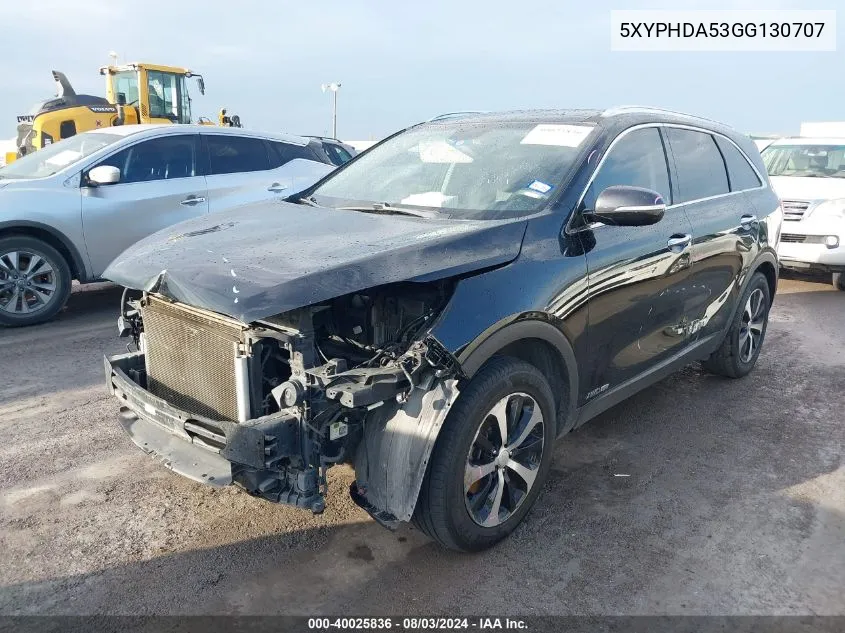 5XYPHDA53GG130707 2016 Kia Sorento 3.3L Ex