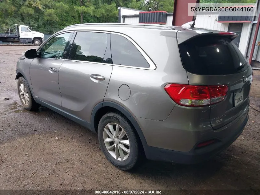 5XYPGDA30GG044160 2016 Kia Sorento 2.4L Lx