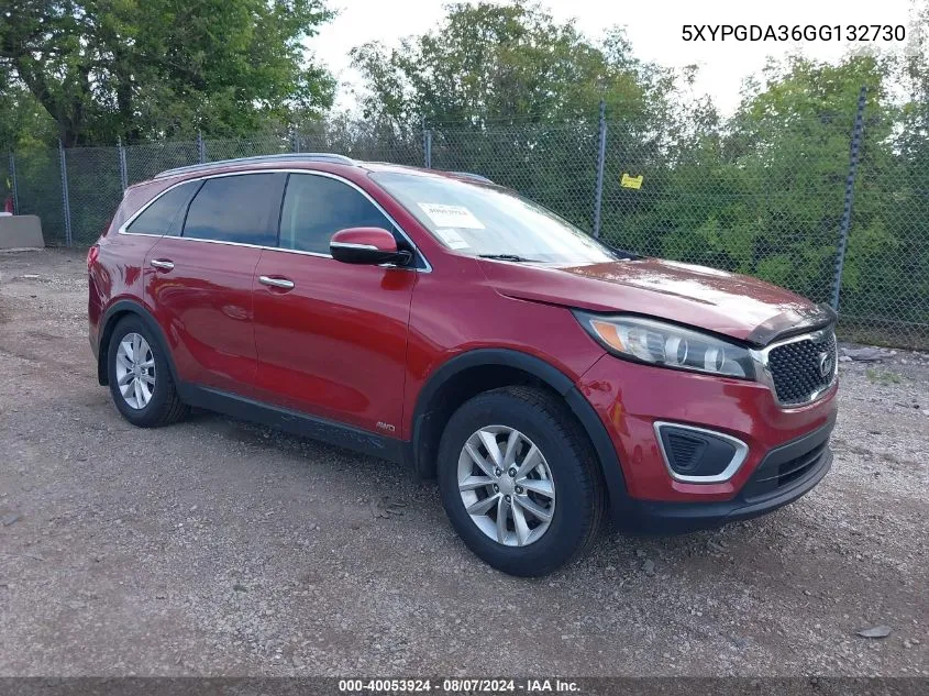 5XYPGDA36GG132730 2016 Kia Sorento 2.4L Lx