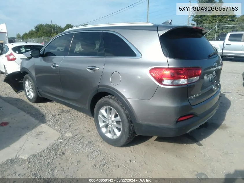 5XYPGDA32GG057153 2016 Kia Sorento 2.4L Lx