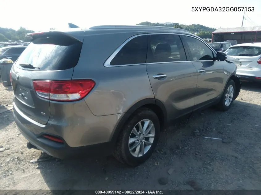 5XYPGDA32GG057153 2016 Kia Sorento 2.4L Lx