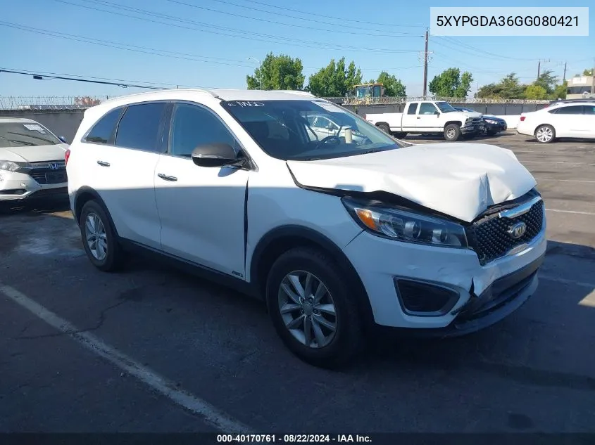 5XYPGDA36GG080421 2016 Kia Sorento 2.4L Lx