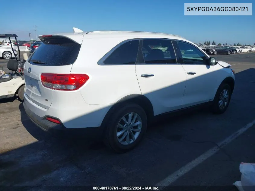 5XYPGDA36GG080421 2016 Kia Sorento 2.4L Lx