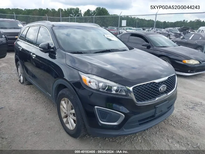 5XYPGDA52GG044243 2016 Kia Sorento 3.3L Lx