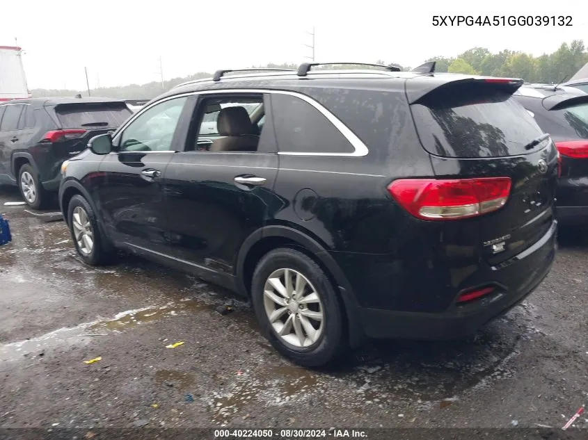 5XYPG4A51GG039132 2016 Kia Sorento 3.3L Lx