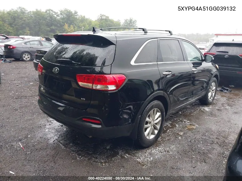 5XYPG4A51GG039132 2016 Kia Sorento 3.3L Lx