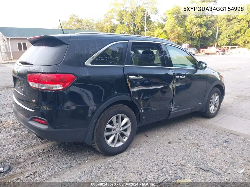 5XYPGDA34GG154998 2016 Kia Sorento Lx/L