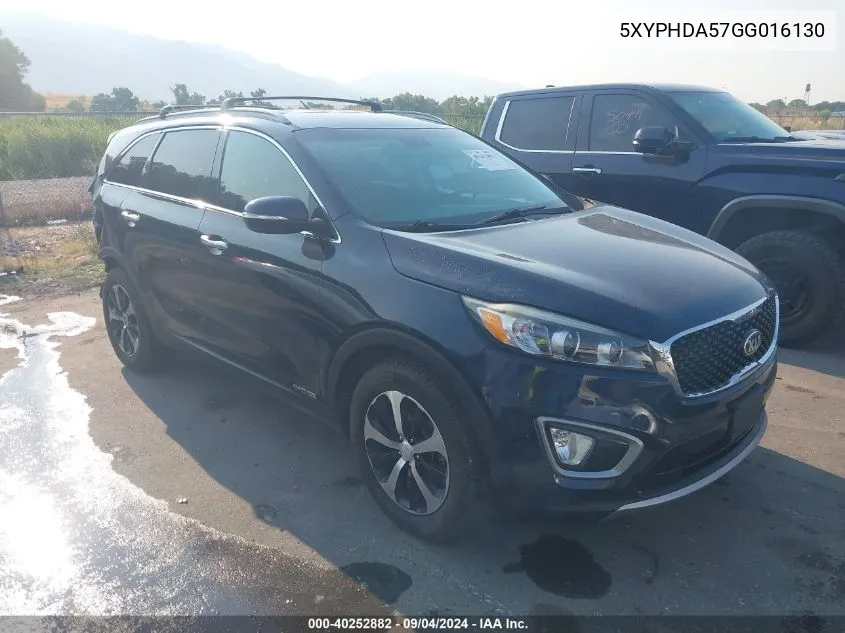 2016 Kia Sorento Ex VIN: 5XYPHDA57GG016130 Lot: 40252882