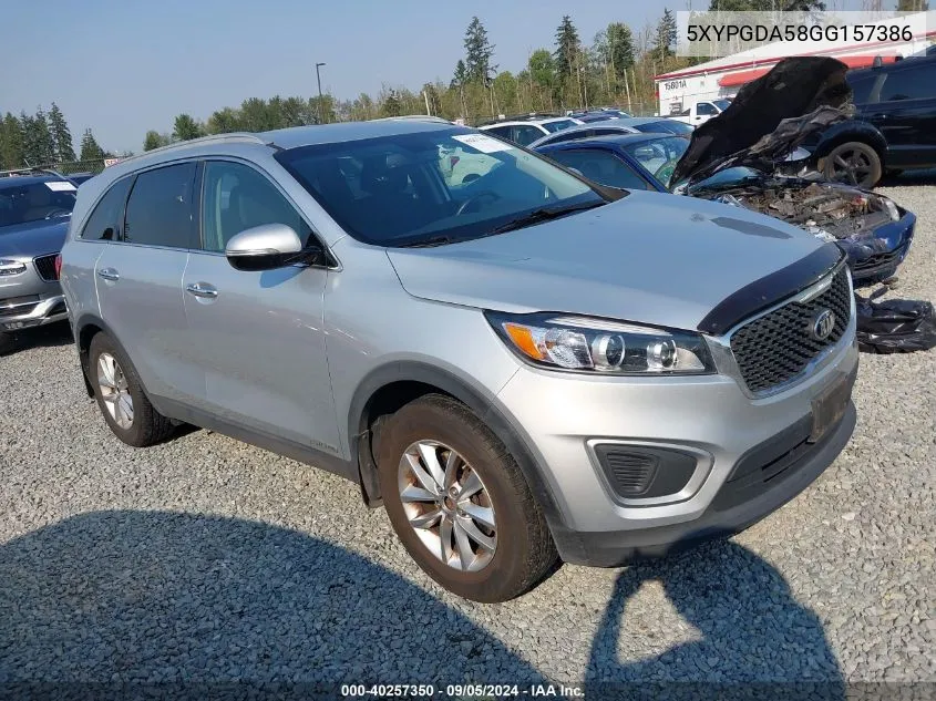 5XYPGDA58GG157386 2016 Kia Sorento 3.3L Lx