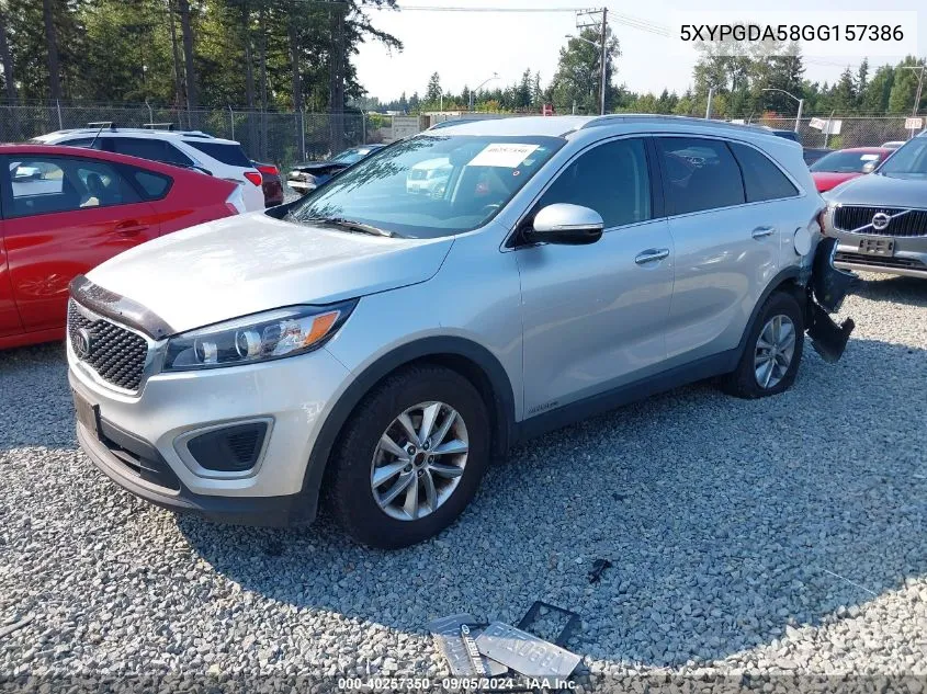 5XYPGDA58GG157386 2016 Kia Sorento 3.3L Lx