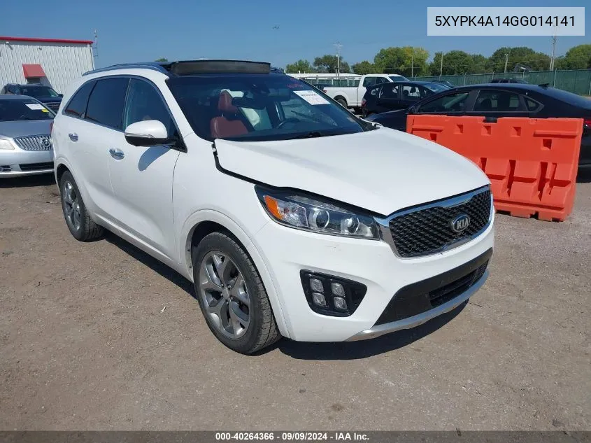 2016 Kia Sorento 2.0T Sxl VIN: 5XYPK4A14GG014141 Lot: 40264366