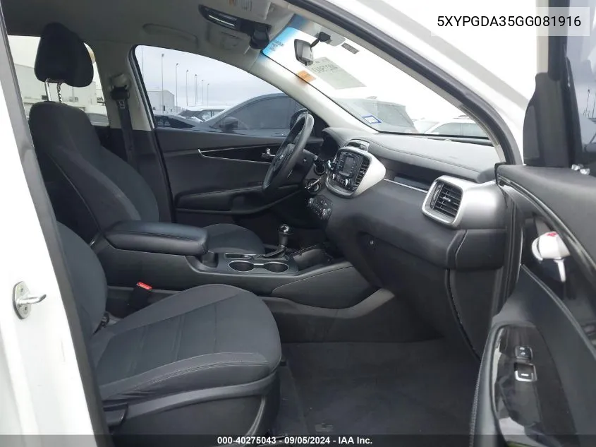 5XYPGDA35GG081916 2016 Kia Sorento Lx/L