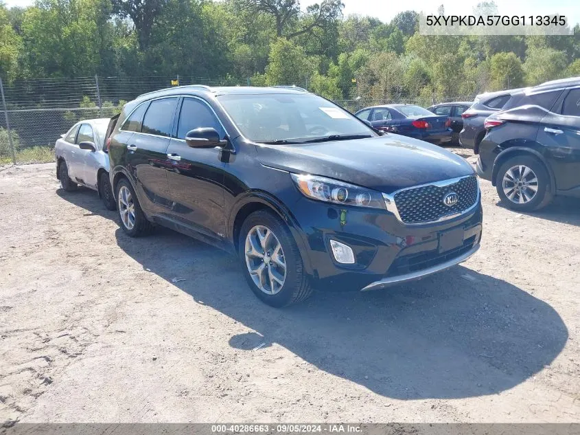 5XYPKDA57GG113345 2016 Kia Sorento Sx/Sx Limited