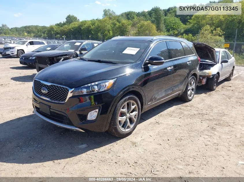 2016 Kia Sorento Sx/Sx Limited VIN: 5XYPKDA57GG113345 Lot: 40286663