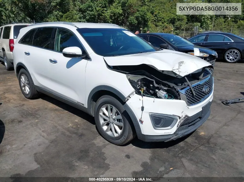 5XYPGDA58GG014356 2016 Kia Sorento 3.3L Lx