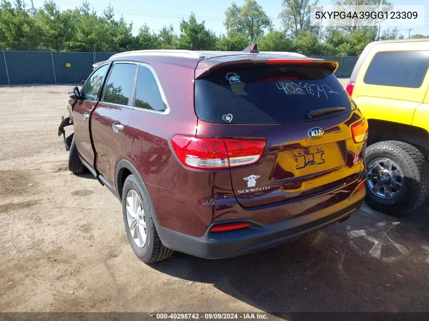 5XYPG4A39GG123309 2016 Kia Sorento 2.4L Lx