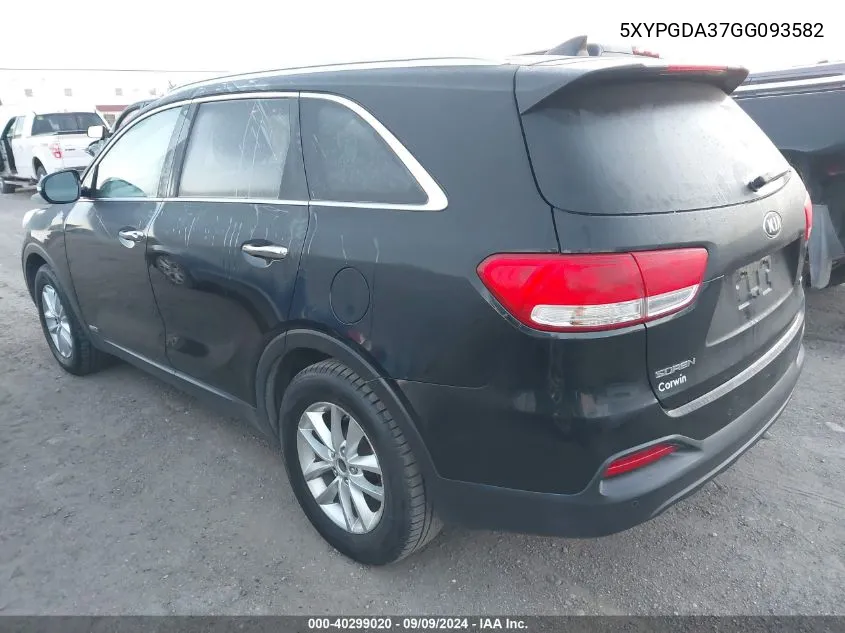 5XYPGDA37GG093582 2016 Kia Sorento 2.4L Lx