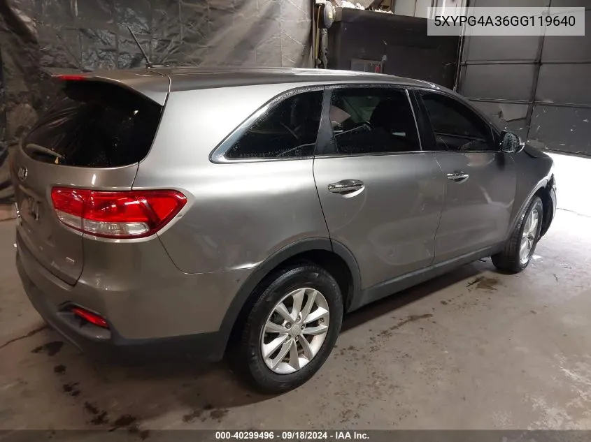 5XYPG4A36GG119640 2016 Kia Sorento 2.4L L