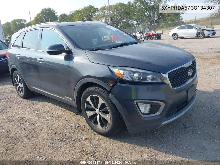 2016 Kia Sorento 3.3L Ex VIN: 5XYPHDA57GG134307 Lot: 40313171