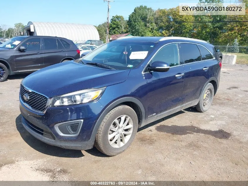 5XYPGDA59GG180272 2016 Kia Sorento 3.3L Lx