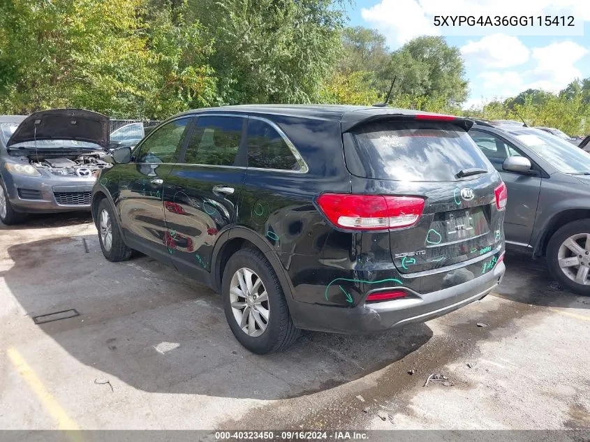 5XYPG4A36GG115412 2016 Kia Sorento 2.4L L