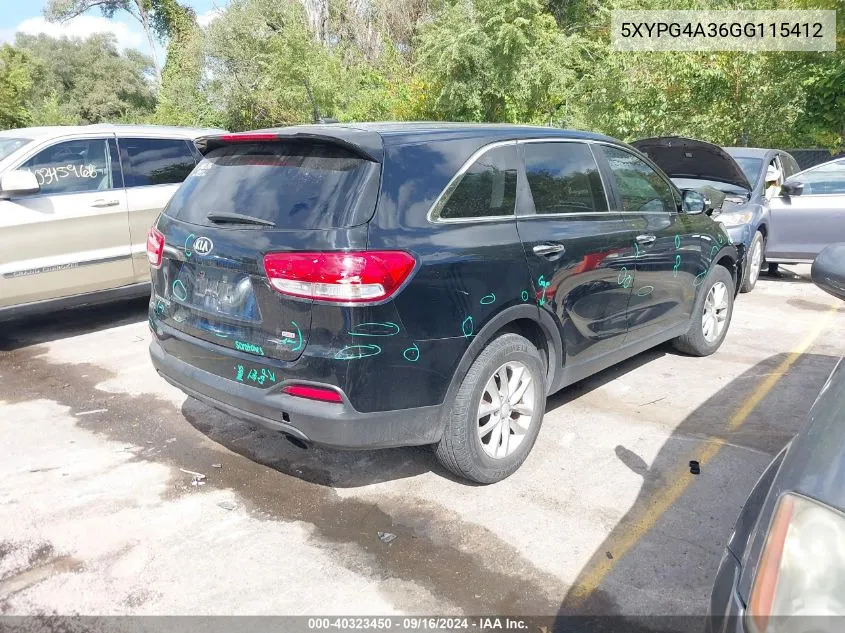 5XYPG4A36GG115412 2016 Kia Sorento 2.4L L