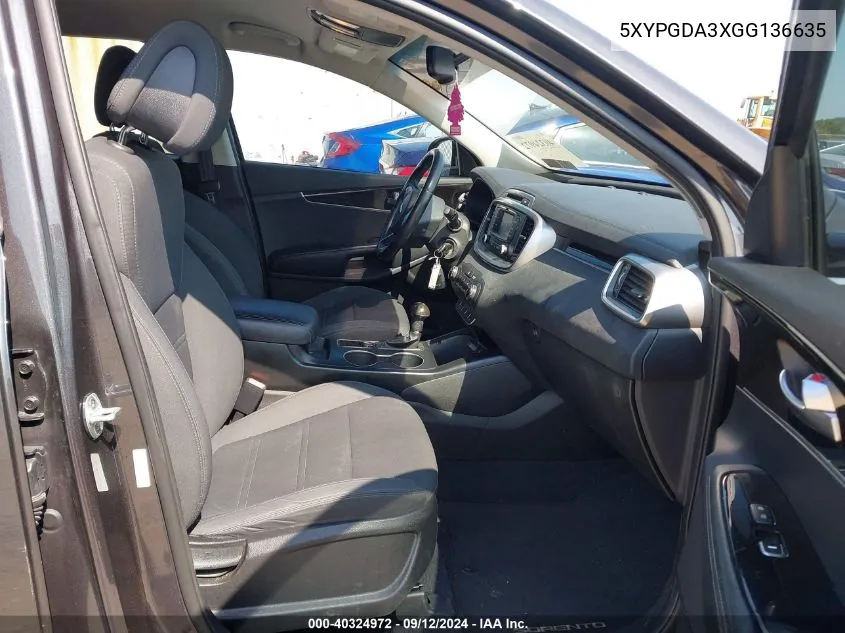 5XYPGDA3XGG136635 2016 Kia Sorento 2.4L Lx