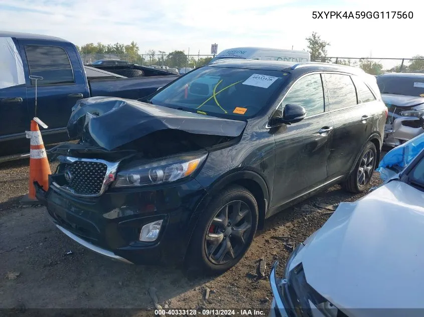 5XYPK4A59GG117560 2016 Kia Sorento 3.3L Sx