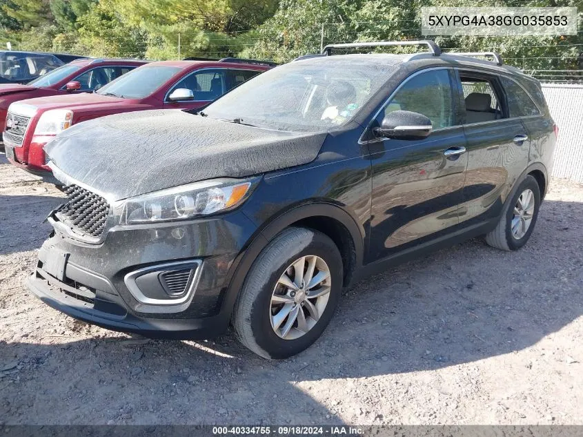 2016 Kia Sorento Lx/L VIN: 5XYPG4A38GG035853 Lot: 40334755