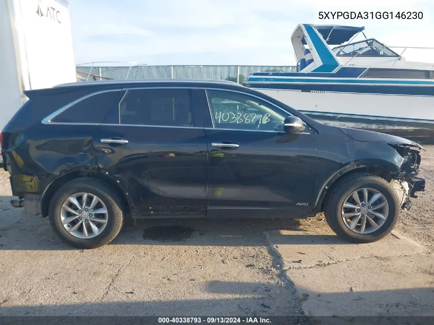 2016 Kia Sorento Lx/L VIN: 5XYPGDA31GG146230 Lot: 40338793